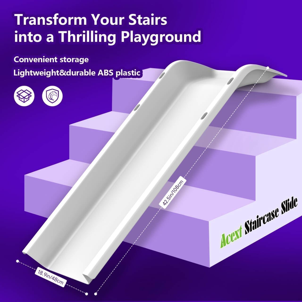 Upgraded Version 4-Pack Treppe Slide, kompatibel mit 90% Treppe, Treppe montierte Kinder Indoor Home Treppe Slide