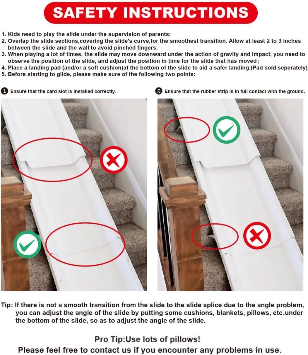 Upgraded Version 4-Pack Treppe Slide, kompatibel mit 90% Treppe, Treppe montierte Kinder Indoor Home Treppe Slide